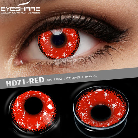 EYESHARE Red Anime Cosplay Contact Lenses