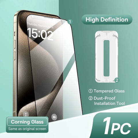 Baseus Tempered Glass Screen Protector for iPhone 13/14/15/16 Pro Max Plus - 0.4mm Anti-Peeping, Auto Installation