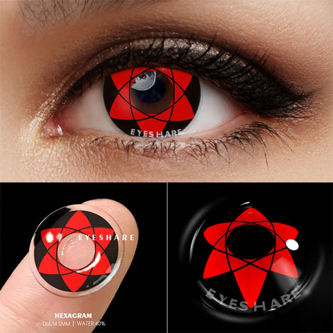 EYESHARE Red Anime Cosplay Contact Lenses