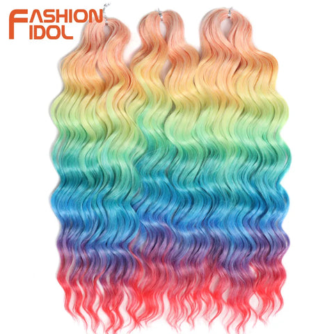 Fashion Idol 24Inch Crochet Hair Synthetic Water Wave Extensions