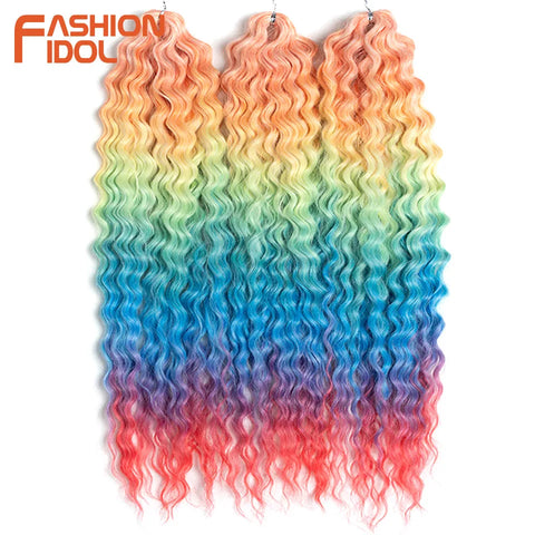 Ariel Curl Ombre Blonde Pink 22 Inch Deep Wave Crochet Hair