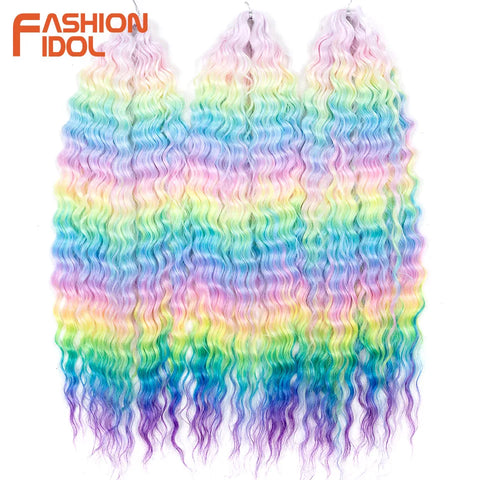 Ariel Curl Ombre Blonde Pink 22 Inch Deep Wave Crochet Hair