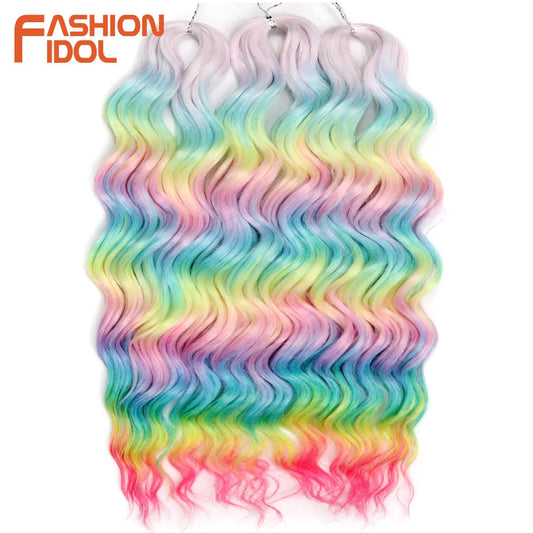 Anna Hair 24 Inch Synthetic Loose Deep Wave Braiding Hair Extensions