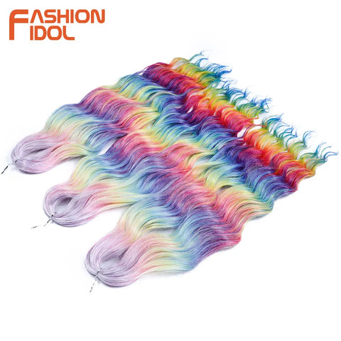Fashion Idol 24Inch Crochet Hair Synthetic Water Wave Extensions