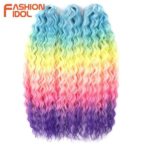 Ariel Curl Ombre Blonde Pink 22 Inch Deep Wave Crochet Hair