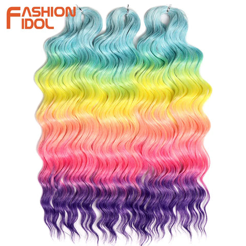 Fashion Idol 24Inch Crochet Hair Synthetic Water Wave Extensions