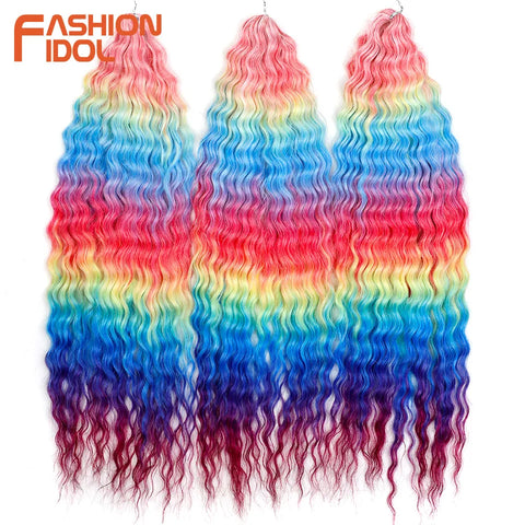 Ariel Curl Ombre Blonde Pink 22 Inch Deep Wave Crochet Hair