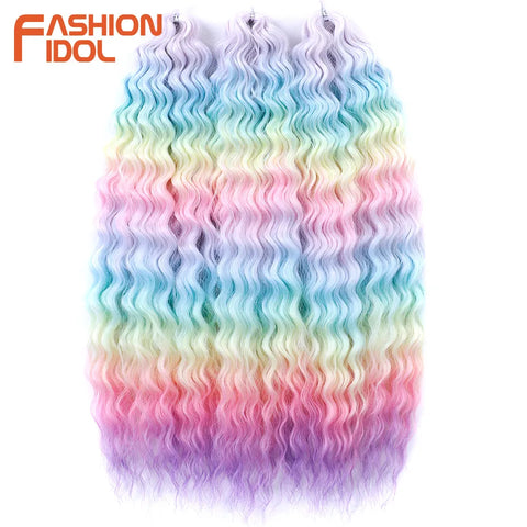 Ariel Curl Ombre Blonde Pink 22 Inch Deep Wave Crochet Hair