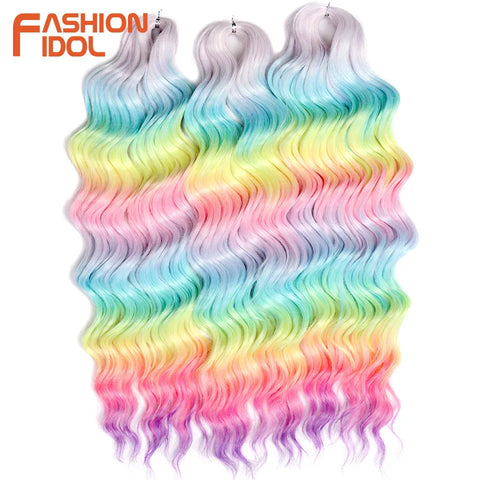 Fashion Idol 24Inch Crochet Hair Synthetic Water Wave Extensions