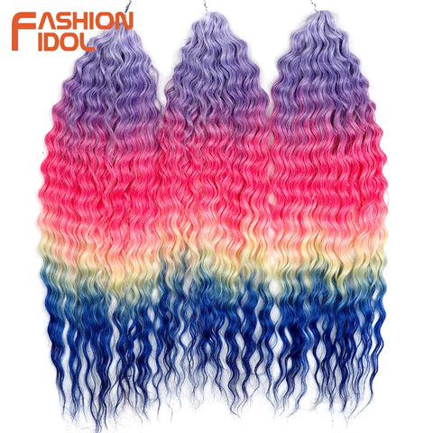 Ariel Curl Ombre Blonde Pink 22 Inch Deep Wave Crochet Hair