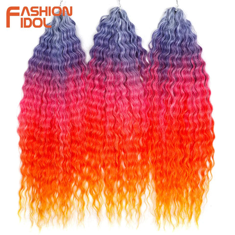 Ariel Curl Ombre Blonde Pink 22 Inch Deep Wave Crochet Hair