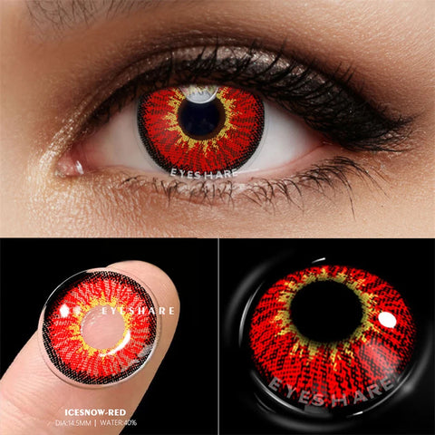 EYESHARE Red Anime Cosplay Contact Lenses