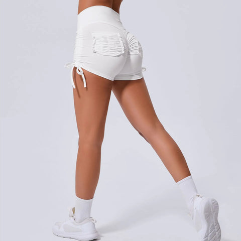 Hearuisavy High-Waist Push-Up Workout Shorts – Soft Gym & Yoga Shorts with Pocket for Women