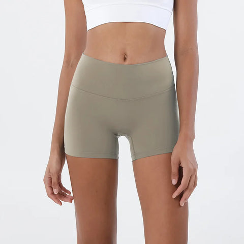 SOISOU Nylon Gym Shorts voor Dames – Ademende Fiets- &amp; Yoga Shorts met Hoge Taille (2-pack)