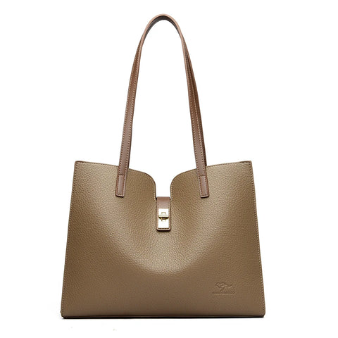 Luxury Soft Leather Women's Tote Bag - Large Capacity & Trendy Design