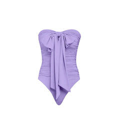 Tropical Bloom One-Shoulder Floral Bow-Knot Swimsuit