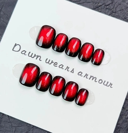 10pcs Bling Cat-eye Fake Nails