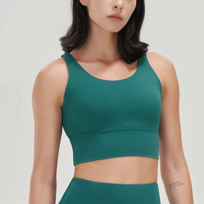 SOISOU Women’s Yoga Sports Bra - Deep V Design, Removable Cups, Comfortable Fit