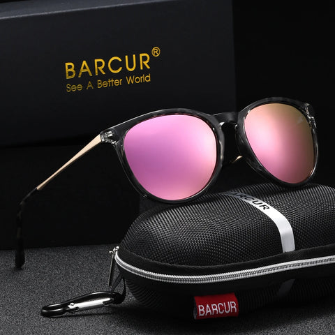 BARCUR Retro circulaire gepolariseerde zonnebril - Duurzame titanium montuur UV400 dameszonnebril