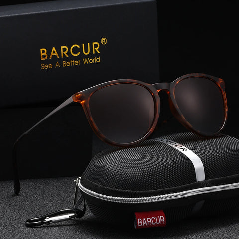 BARCUR Retro circulaire gepolariseerde zonnebril - Duurzame titanium montuur UV400 dameszonnebril