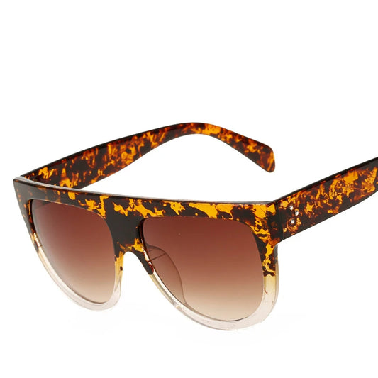 TOYEARN Vintage Flat-Top Zonnebril – UV400 Designer Zonnebrillen met Klinknagels