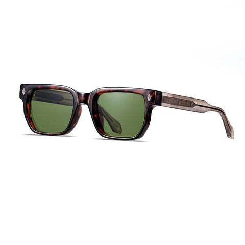SHAUNA Retro Rechthoekige Zonnebril – UV400-zonnebril met klinknagels