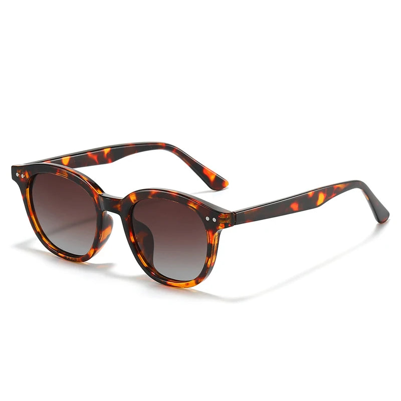 SHAUNA Vierkante gepolariseerde zonnebril - Retro Gradient Mirror UV400 Unisex klinknagel-detail zonnebril