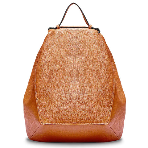 Zency Women Stylish Classic Khaki Leather Backpack