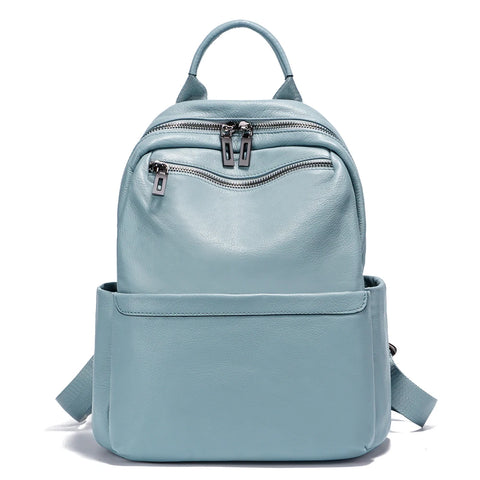 Zency Women's Soft Leather Backpack: Luxury Travel Rucksack with Large Capacity