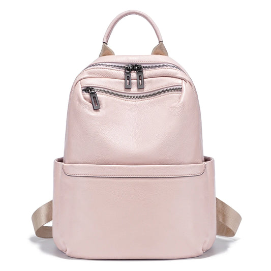 Zency Women's Soft Leather Backpack: Luxury Travel Rucksack with Large Capacity