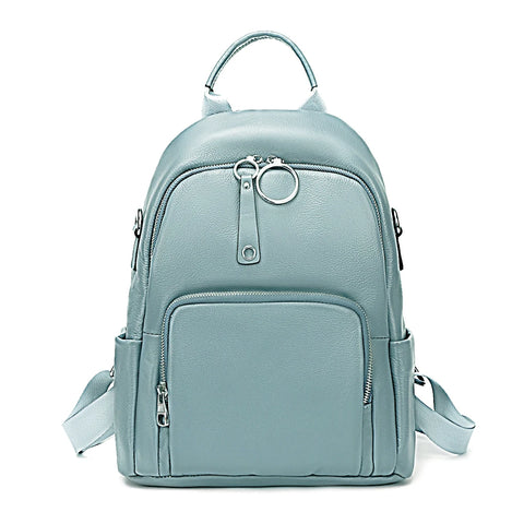 Zency Anti-Theft First Layer Leather Backpack for Women