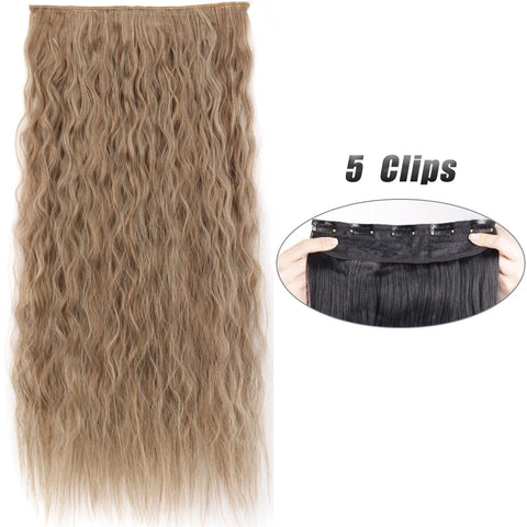 Synthetic 5 Clip In Hair Extensions 80CM - Long Straight Hairpiece