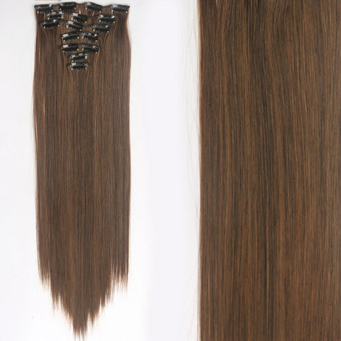 22-Inch Long Straight Wavy Hair Extensions Set