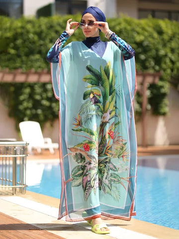 3/4-teilige Burkini-Bademode für Damen