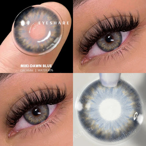 EYESHARE 2pcs Natural Color Contact Lenses in Gray and Blue