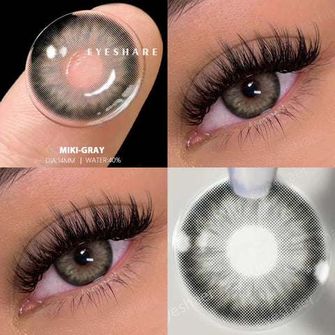 EYESHARE 2pcs Natural Color Contact Lenses in Gray and Blue