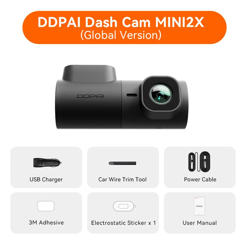 DDPAI Dash Cam MINI2X - 2K-resolutie, 5GHz wifi, ADAS-ondersteuning