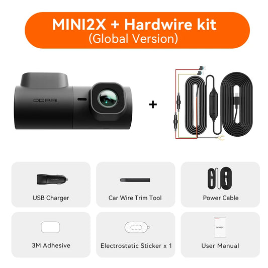 DDPAI Dash Cam MINI2X - 2K-resolutie, 5GHz wifi, ADAS-ondersteuning