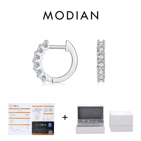 MODIAN D Color Moissanite Small Hoop Earrings