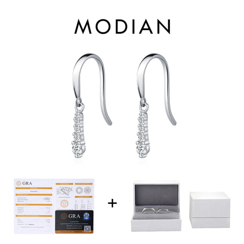 MODIAN D Color Moissanite Dangle Earrings