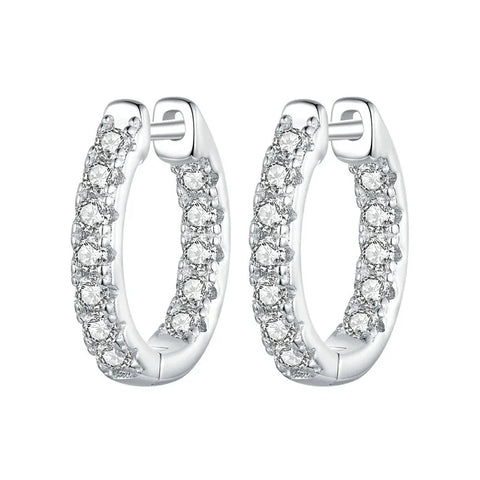 BAMOER Gold Moissanite Hoop Earrings – 925 Sterling Silver D Color Lab Diamond