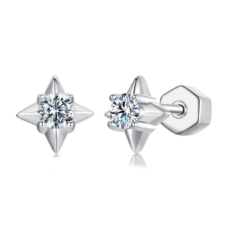BAMOER Shining Star Moissanite Earrings