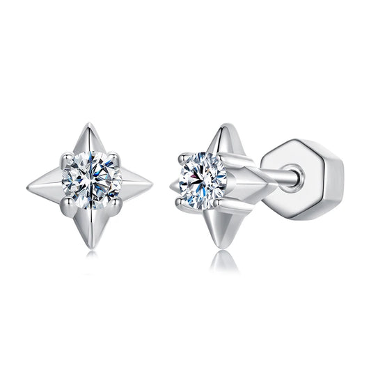 BAMOER Shining Star Moissanite Earrings