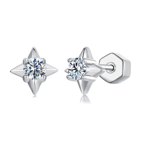 BAMOER Shining Star Moissanite Earrings