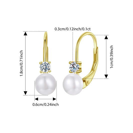 BAMOER Moissanite & Pearl Earrings