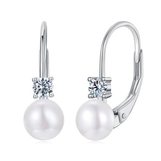 BAMOER Moissanite & Pearl Earrings