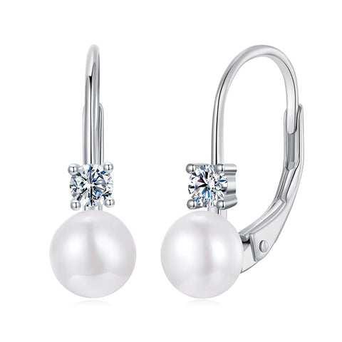 BAMOER Moissanite & Pearl Earrings
