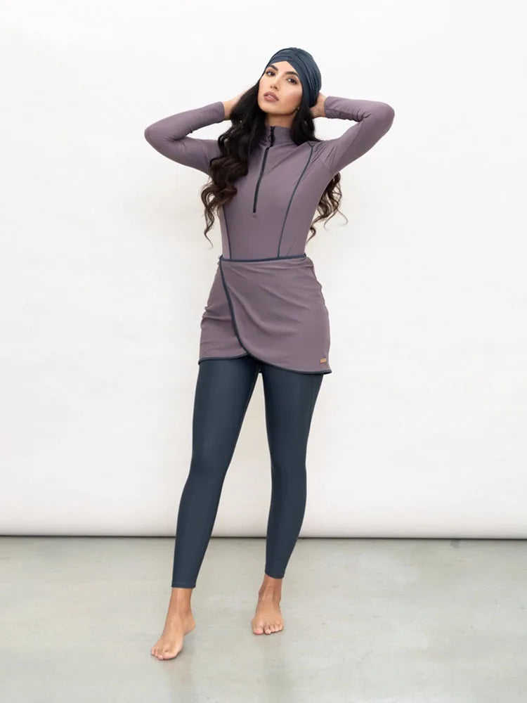 Muslim Modest Long-Sleeve Burkini Swim Set