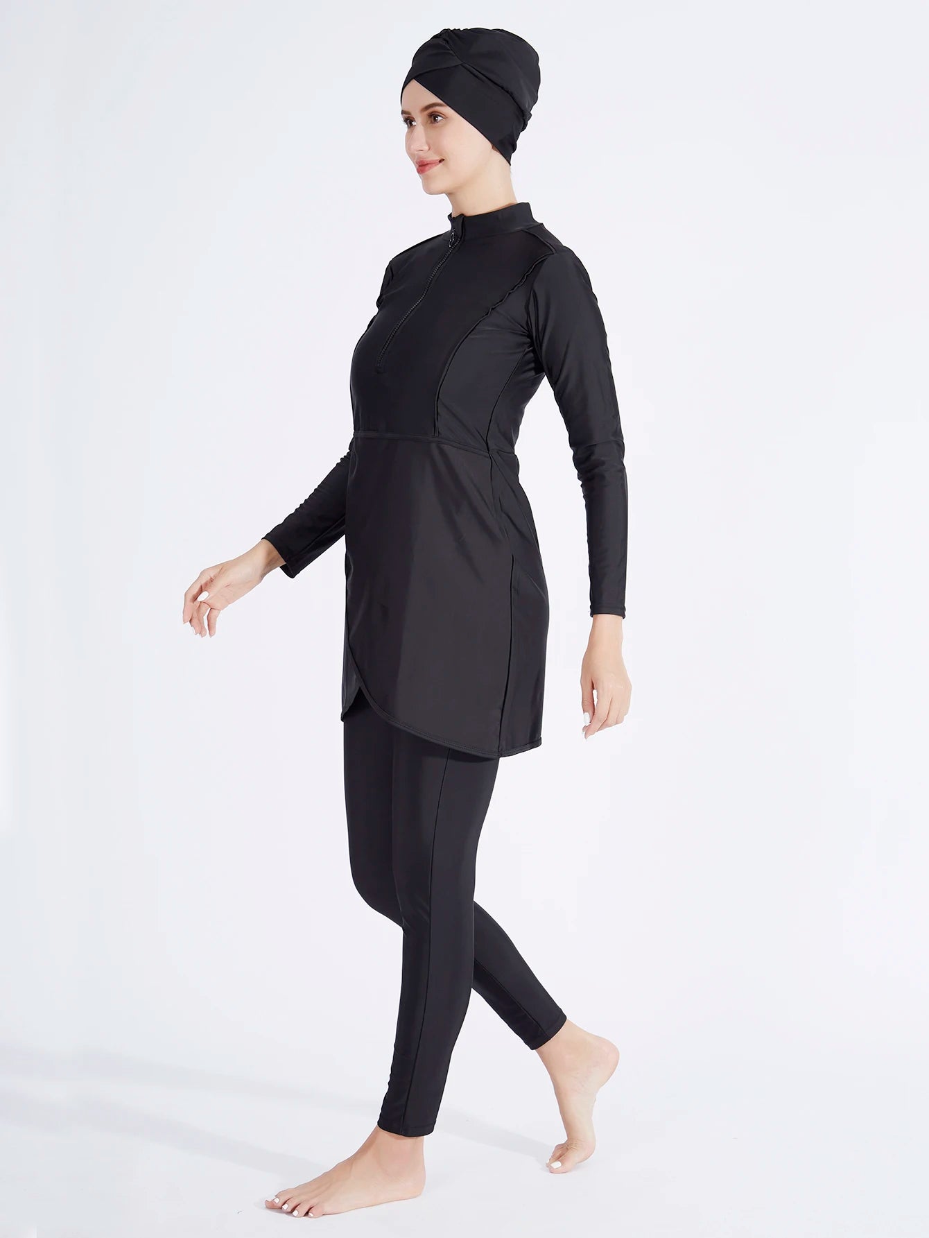 3-Piece Floral Full-Cover Burkini Swim Set