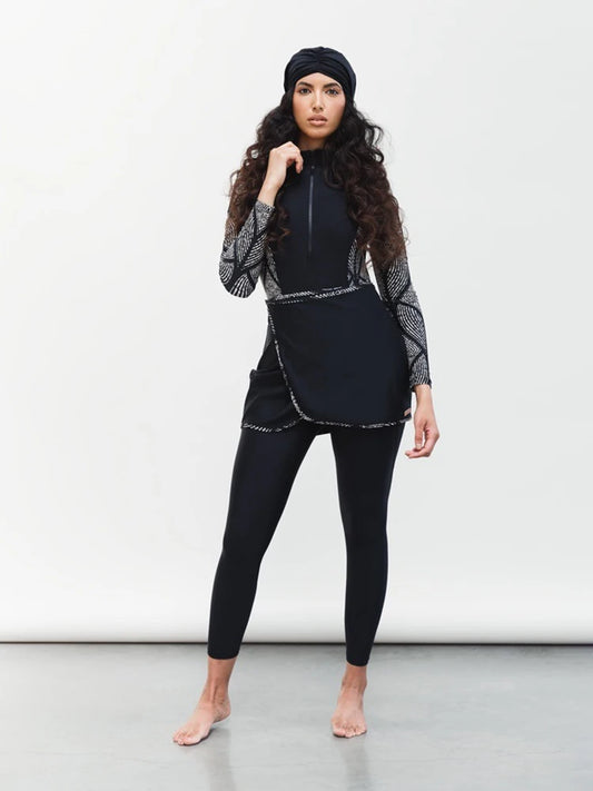 Muslim Modest Long-Sleeve Burkini Swim Set